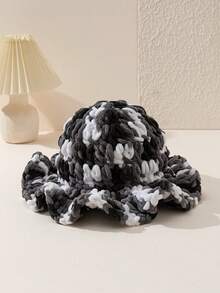 1pc Women's Fashionable Crochet Wave Brim Handmade Crochet Beanie Hat, Suitable For Autumn/Winter Daily Warmth And Outfits - Knitted Hat - View 13