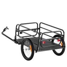 Bike Cargo Trailer, 160 Lbs Load Capacity, Heavy-Duty Bicycle Wagon Cart, Foldable Compact Storage & Quick Release With Universal Hitch, 16" Wheels, Reflectors, Fits 22"-28" Bike Wheels - Black - View 8