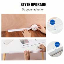 1-Piece White Sealant Tape - Self-Adhesive & Waterproof | Instant Stick-On Bathroom Seal Strip | Suitable For Floor Tiles, Wallpaper, Toilets, Bathtubs, Shower Wall Edges | Quick & Easy Installation In Minutes | Ideal For Sealing Gaps, Preventing Leaks & Enhancing Bathroom Hygiene - 白色 - 查看 6