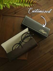 Customizable Glasses Case,Personalized Name Glasses Case ,Sunglasses Holder Eyeglass, Fauxleather Carrying Pouch Custom Minimalist Eyeglasses Case Engraved,Ideal Gifts For Her,Girlfriend,Her,Boyfriend,Friends, Valentine's Day Gifts, Bridesmaid Gift, Wedding Gift, Birthday Gift For Her, Mother's Day Gift, New Year Gifts, Ramadan Gifts, Makeup Bag, Travel Accessories