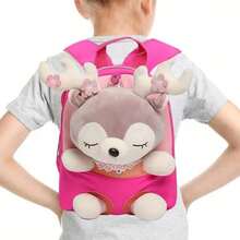 Kids Plush Backpacks - 泡泡糖粉紅色 - 查看 8