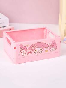 1pc Cartoon Willow Foldable Stationery Storage Box, Desktop Organizer,Pencil Case,Bag - one-size - View 5