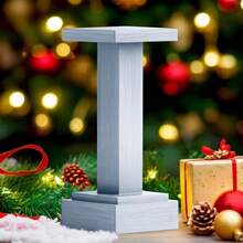 MINGZHANG 1pc 15cm Height Resin Angel Display Stand, Lightweight & Durable Design, High-Quality Resin Material With Blue Finish, Decorative Pedestal Base For Home Decoration | Minimalist Style, Light Blue Color, Rectangular Shape, Smooth Surface With Wood-Grain Texture Details, Multi-Functional Display Holder For Christmas Angels, Ornaments, Candles, Perfect For Christmas, Holiday Season, Indoor Décor, Winter Festive Celebrations - 淺藍色 - 查看 6