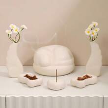 现代简约陶瓷宠物骨灰盒 - 猫狗纪念容器 - 白色 - 查看 4