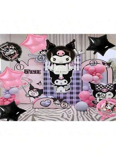 7pcs Kuromi Foil Balloons, Cartoon Birthday Party Decorations
