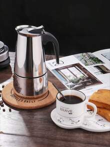 1 pieza 450/900ML Cafetera Moka de acero inoxidable, cafetera italiana, máquina de espresso para estufa, apta para estufa de gas o eléctrica cerámica, camping, filtro de café cubano manual para capuchino o latte - Cafetera moka - Ver 3