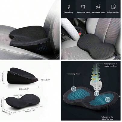 Cojn de Asiento de Automvil de 440 * 240 * 95 Mm para Conductor Grueso, KIMISS Cojn de Asiento de Automvil Porttil Cojn de Asiento de Elevacin de Automvil Cojn de Alivio