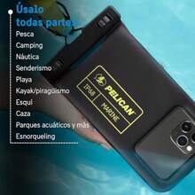 CYPNPelican Marine - Funda Impermeable para teléfono IP68 tamaño estándar Funda Flotante Impermeable para teléfono - Imprescindible para Viajes en cruceros de Playa - Black/Hi-Vis YellowFashion - 222648103 - Ver 8