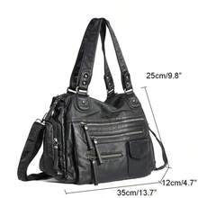 Women's Multi-Pocket Shoulder Bag, Retro Punk Personalized Design Handbag, Fashionable Sexy Ladies Crossbody Bag, Suitable For Daily Use, Party, Commuting, Holiday Gifts - Black - View 4