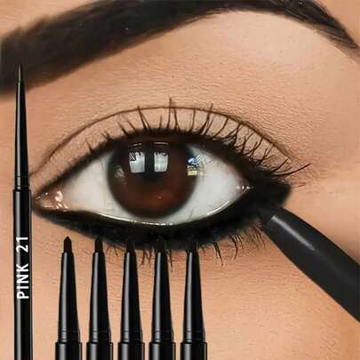 3pcs Waterproof & Sweat-Proof Black Eyeliner Pencil -Long-Lasting, Smudge-Proof For Bold Eye Makeup, Easy Glide Formula For Perf Lashes