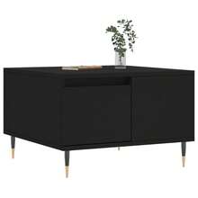 vidaXL Table basse noir 55x55x36,5 cm bois d'ingénierie - Noir - Voir 4