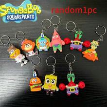 1pc/2pcs/3pcs Cute Cartoon SpongeBob SquarePants, Patrick Star, Crab, Squidward Tentacles Keychain Pendant, Creative Keyring Accessory, Backpack Decoration, Back To School Gift - Multicolor - View 9