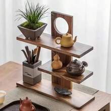 1 件装实木多层首饰架，可作水杯架、化妆品收纳架、动漫人物展示架、秋季装饰壁挂架、收纳托盘、首饰托盘、首饰展示架、装饰展示架、中号梅洛风格收纳托盘架、复古架