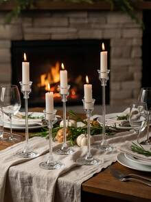 1 Set Of Multi-Piece European Style Acrylic Candle Holders. Dining Table Candle Cups, Wedding Decor, Candlelight Dinner Fashion Acrylic Candles. Can Be Used For Room Decor, Home Decor, Dining Table Decor, Hotel Decor, Gift For Girlfriends, Spring/Winter Gifts - Multicolor - View 2