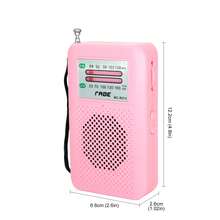 便携式 AM/FM 收音机音箱，电池供电手持收音机，带手动调谐器、耳机插孔、集成扬声器、可调节天线、耐用设计和腕带 - 黑色 - 查看 10