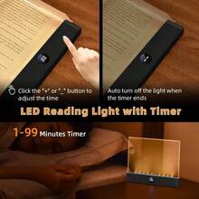 Multi-Functional LED Flat Panel Reading Lamp, Portable, Eye-Friendly, Adjustable Color Temperature, Ideal For Reading, Writing, And Bedrooms, With Touch Control. - Màu đen (kèm cáp USB) - Xem 2