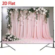 2D Flat Integrated Type, 2D Flat Banner Fashionable Wedding Background Decoration Vertical Banner, Studio Prop Background, Theme Party Decoration, Banner Decoration, Wall Decoration Prop Celebration Banner - 1PCS - View 2
