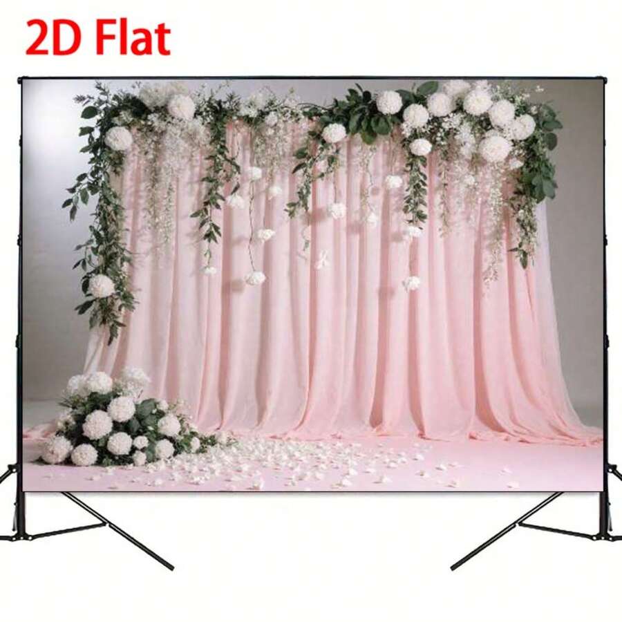 2D Flat Integrated Type, 2D Flat Banner Fashionable Wedding Background Decoration Vertical Banner, Studio Prop Background, Theme Party Decoration, Banner Decoration, Wall Decoration Prop Celebration Banner