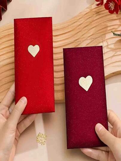 各式心形信封，节日礼物信封，情人节信封，公司奖金信封，婴儿奖励信封，心形信封，3种颜色可选，新生儿信封，探望婴儿信封，送给同事和家人的礼物，闪光信封，信封式信封，圣诞节，新年，通用节日信封