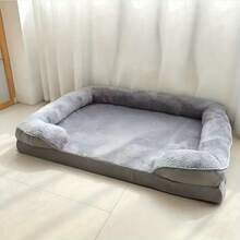 Sofá cama para perros XXL extraíble y lavable, adecuado para mascotas grandes como golden retrievers, sofá cama grande de espuma de soporte con funda extraíble y lavable, forro interior y base antideslizante, gris, decoración de habitación, muebles de patio al aire libre, muebles de patio - Gris Oscuro - Ver 8