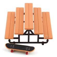 1PC Set/Multicolor Optional - New Step Finger Skate Park Wood Grain Prop Assembly Set With Fingerboards & Mini BMX Bike - Finger Sports Hobby Toy - Street Park Novelty Fidget Desktop Play - Wood Grain Street-Style - ABS & Simulated Wood Texture