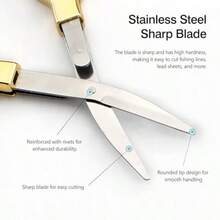 2 Pack Folding Scissors  Portable Small Mini TSA Stainless Steel Telescopic Cutter Gloden And Silver Silver - Silver - View 3