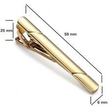 1PCS  Best-Selling Menswear: Suit Tie Clips With Metal Fasteners – Premium, Minimalist Accessories For Gentlemen's Formal Attire - Phiên bản mới, bóng mượt - Màu vàng / 7.8g mỗi chiếc - Xem 5