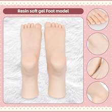 CHUAN SHANG Foot Model For Nail Training, Soft And Bendable, Collectible Beautiful Feet, Massage Skill Practice, Live Streaming Shoe And Sock Display Foot Model