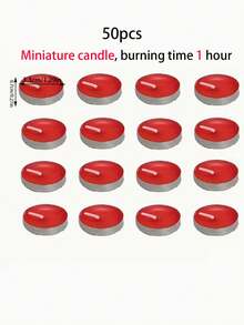 1 Box Of 50pcs Christmas Candles, Heat-Resistant Tea Candles And Smokeless Soy Wax Candles, Suitable For Tea Brewing, Romantic Candlelight Confession On Christmas, Creating Romantic Party Atmosphere, Valentine's Day Gift