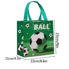 25PCS Football-Themed Party Tote Bag Packs With Handles - 4 Uniquely Designed Gift Packaging Bags, 9"X8.6"X4.3", Non-Woven Fabric Gift Bags, Shopping Bags, Suitable For Sports Party Decorations - Multicolor - View 3