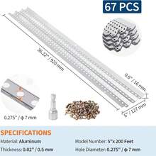 Protección de canalones de 5 pulgadas, 50ft/100ft/200ft, sistema de cubierta de canalón de aluminio de acabado de fábrica premium, resistente y libre de óxido, fácil instalación DIY para proteger los canalones del hogar de hojas y residuos - 200 pies - Ver 2