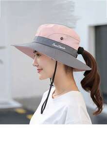 1pc Ladies Sunscreen Hat - Sunshade Cap - New Style - Spring And Summer Season - Stylish Face Covering Bucket Hat - Sun Protection Cap - Multicolor - View 5