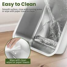 Stainless Steel High-Sided Cat Litter Box, Suitable For Cats, Rabbits And Other Pets, Anti-Splash, Anti-Stick, Odorless Cat Potty - M - View 8