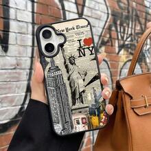 New York Style Magnetic Phone Case With Statue Of Liberty And Cityscape DesignFor  17,17Pro,17ProMax,14,15,16,13,14,15,12,11Plus,Pro,Max,For Samsung Galaxy S25PLUS/S25ULTRA/S25/S23/S24,S22 Fun Print,Cute Design,Suitable For Both Men And Women. - Nhiều màu - Xem 3
