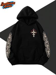 Check It Out! This Stylish Brand-Themed Hoodie Features A Double-Sided Print And Is Made Of 250g Polyester. It Cleverly Blends The Brand's Unique Logo With Fashionable Aesthetics, Creating A Naturally Beautiful And Cool Y2K Style-Simple Yet Creative. This Men's Casual Athletic Hoodie Is An Essential Long-Sleeved Item For Autumn And Winter. Affordable, Comfortable, And Unisex, It's The Perfect Gift For Men. Whether For Everyday Wear, Outdoor Activities, Or Street Style, It's An Ideal Choice And A Wonderful Gift For Friends And Family. - 黑色 - 查看 3