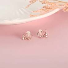 925 Sterling Silver Butterfly Ear Cuff With Cat Eye Stone Earrings, Minimalist & Versatile, Low Allergy - Cat-eye Butterfly Earrings - View 9