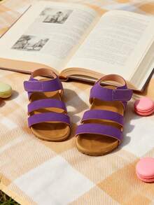 2026春夏儿童防滑软底多带舒适平底凉鞋 - 紫色 - 查看 3