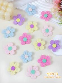 10/100/822pcs Candy-Colored Cute Girl Hair Accessories Set, Including Pearl Butterfly Hair Clips, Fabric Flower Hair Clips, Imitation Orchid Side Clips, Solid Color Bow Claw Clips, Five-Petal Flower Hair Scrunchies, Y2K Star BB Clips, Mini Claw Clips And Bubble Towel Elastic Hair Bands, Suitable For Girls' Daily, Party, And Outings, Essential For Sweet Dopamine Hairstyles - Multicolor - View 10