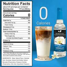 Syruvia Sugar-Free Vanilla Coffee Syrup - 25.4 Fl Oz. Premium Coffee Flavoring Syrup. 0 Calories, Kosher, And Gluten-Free. Ideal For Enhancing Drinks, Sodas, Shakes, Desserts, And More. - 25.4 Fl Oz - View 3