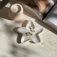 DIY Resin Mold Ocean Starfish Asymmetrical Tray Dish Vanity Tray Mold, Plaster Drip Glue Mold Starfish Shaped Jewelry Tray, Silicone Mold Suitable For DIY Handmade, Daily Tray Making, Candle Holder Making - White - View 4