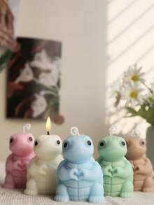 Huayuxun 1个可爱青蛙爱心手形香氛大豆蜡香薰蜡烛 | 家居卧室装饰可爱房间摆件 | 生日情人节礼物 - 彩色 - 查看 2