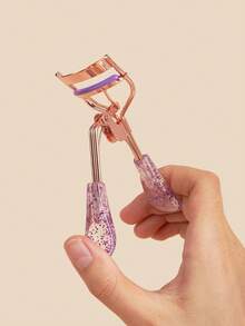 16pcs/Set Eyelash Curler & Refill Pads, Stainless Steel Rose Gold Plated Curved Eyelash Curler & Purple Glitter Handle, For Curling And Shaping Lashes, Lifting Lashes, Making Eyes Look Bigger, Suitable For All Eye Shapes, Perfect For Women's Lashes And Brows, Affordable Makeup Tool, Great Gift For Valentine's Day - Multicolor - View 3