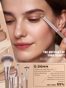 54pcs Makeup Brush Set With Makeup Sponges, All-In-One Beauty Tools Kit For Daily Facial Makeup - Coffee Brown - View 9