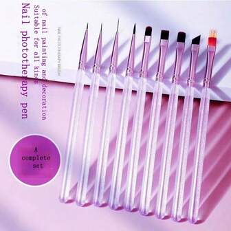 9支装水晶透明长款美甲笔套装