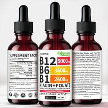 MONTUE Vitamin B12 And B6 Liquid Drops, B12 Sublingual Vitamin B Complex,Weight Loss Products - B 12 Vitamin 5000mcg - B12 Methylcobalamin For Energy, Brain, And Heart Support With 27,200 Mcg, Raspberry, 40 Servings - 1 chai - Xem 1