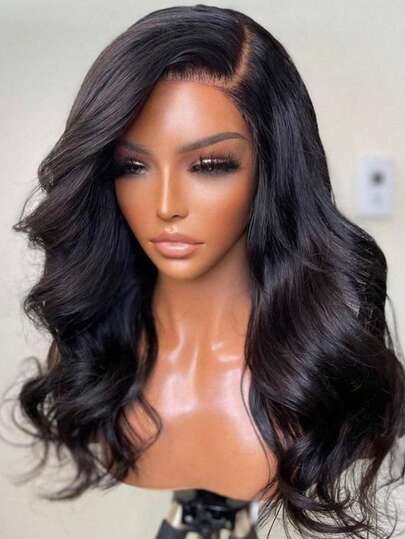 200% Density 28 Inch 13x4 HD Transparent Lace Front Long Hair Wigs And 5*5 Lace Closure Wig Pre Plucked Hairline Wigs 28 Inch Body Wave Human Blended Hair Wig Women's Fashion Wig Suitable For Daily Wear Or Gatherings
