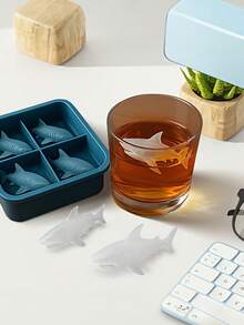Shark Ice Cubes Reusable, Shark Silicone Ice Mold Features A Non-Stick Tray With Four Compartments,Stackable Flexible And Reusable & Easy Release,Trays Silicone Easy-Release And Flexible Trays For Freezer, Whiskey, Cocktail,Perfect For Creating Ice Cubes, Chocolates, And Cookie Shapes, Making It An Essential For Dessert Enthusiasts And Creative Kitchen Gatherings,Fun,Odd Novelty Cute Shark Gifts - Multicolor - View 3