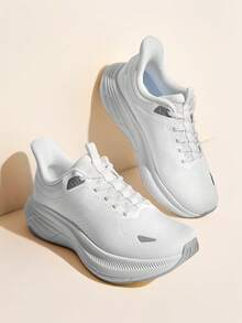 Men's Slip-On Walking Shoes - Hands-Free Running Tennis Sneakers With Cushioning, Non-Slip Gym Workout Athletic Shoes For All-Day Comfort & Style - 白色 - 查看 1