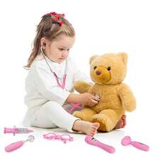 Doctor Kit 8 Pieces Toddlers Doctor Playset With Medical Storage Bag And Real Stethoscope Pretend Play Doctor Toys Birthday Gift For Boys Girls Aged 3 4 5 6 PinkFull Of Fun - 粉色 - 查看 7