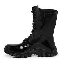 Lughato Extra Shine Military Boots - New Release - màu đen - Xem 2